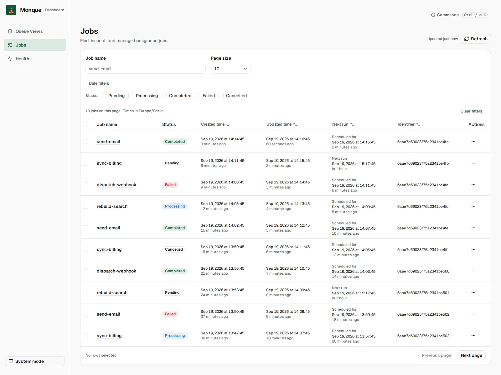 Jobs in light mode